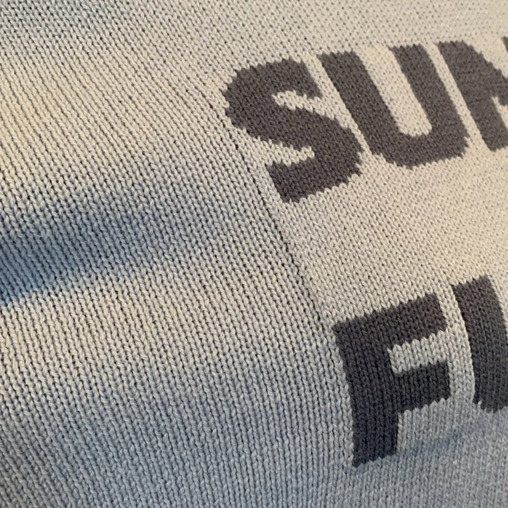 Jessica Simpson Blue Sunday Funday Drop Sleeve Pullover Sweater Women’s Small - Picture 4 of 8